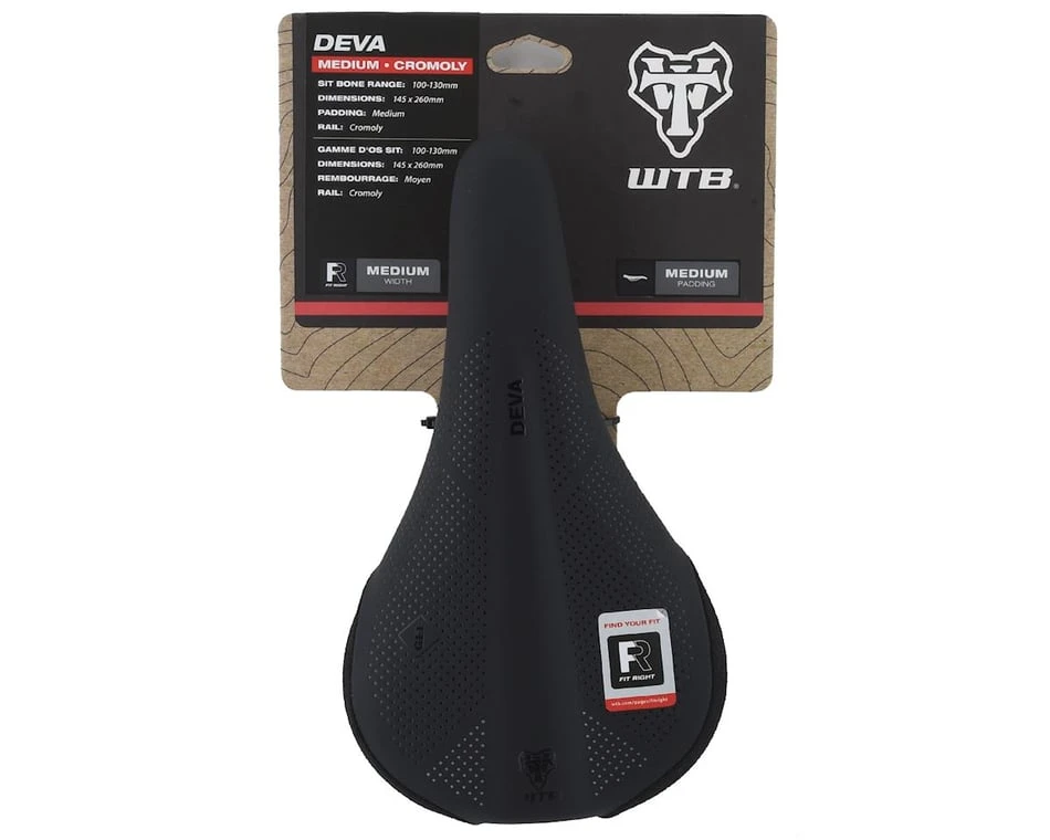 WTB Deva Saddle (Black) (Chromoly Rails) (Medium) (145mm) 5 WTB Deva Saddle (Black) (Chromoly Rails) (Medium) (145mm) - Image 5